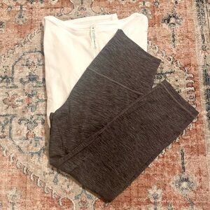 Lululemon three quarter length gray marled leggings